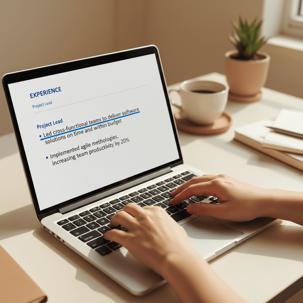 AI bullet generator creating achievement-focused resume content