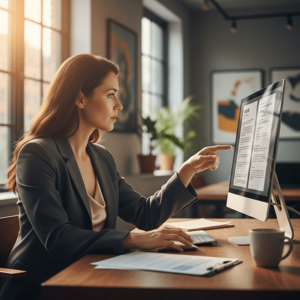 Professional reviewing optimized resume experience