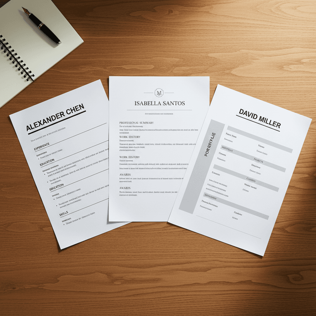 Multiple professional resume templates displayed